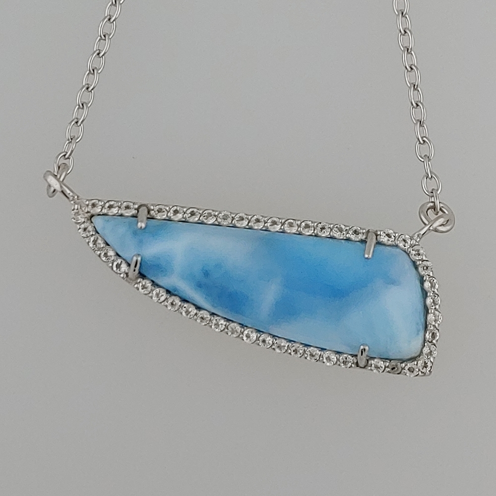 Sterling Silver Reversible Larimar Necklaces